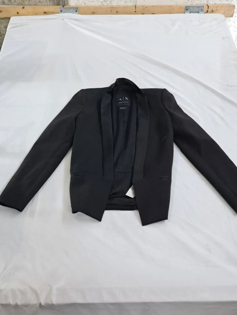 Armani Exchange Womens Blazer Size 6 Black Tailored Single Button Jacket